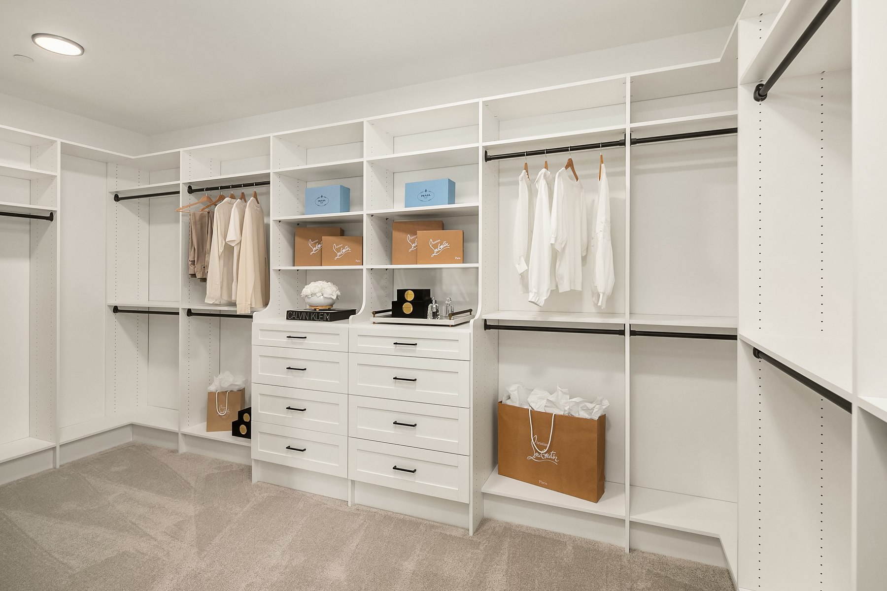 Decorus Reserve Luxury Model Home Staging Primary Suite Closet